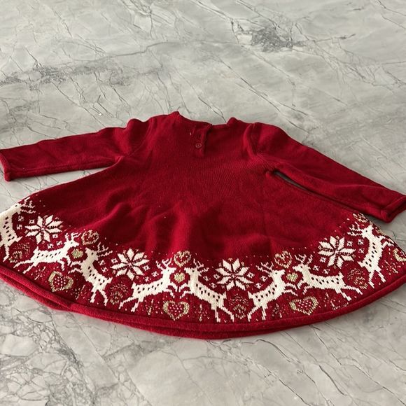 Heirloom red Christmas sweater dress 18M - Picture 4 of 5